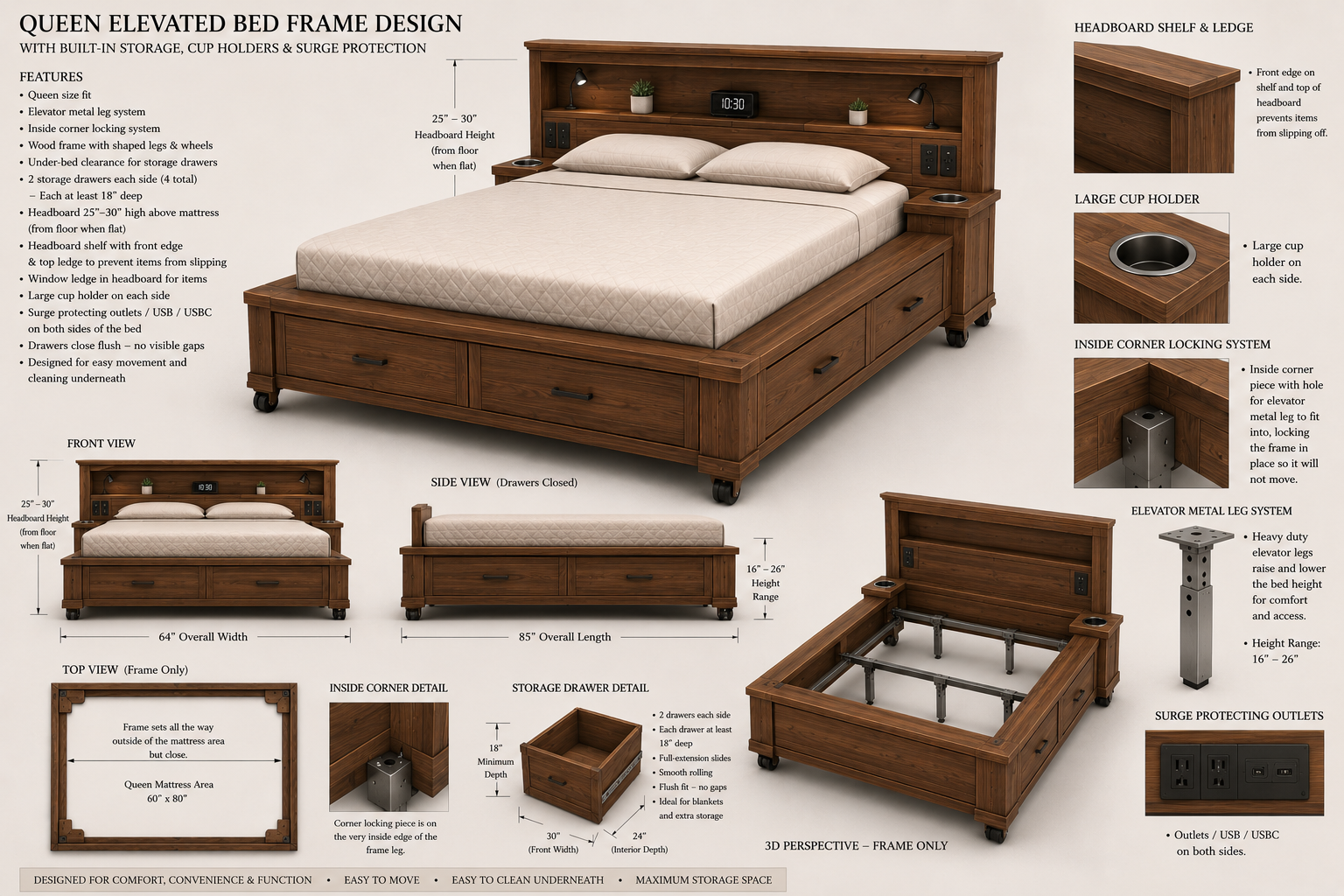 Bed frame furniture design preview